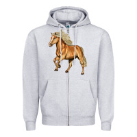 Heather Grey Haflinger Horse Zipper Hoodie - LillyAllenDesigns