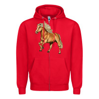 Red Haflinger Horse Zipper Hoodie - LillyAllenDesigns