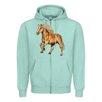 Seafoam Haflinger Horse Zipper Hoodie - LillyAllenDesigns