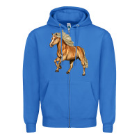 True Royal Haflinger Horse Zipper Hoodie - LillyAllenDesigns