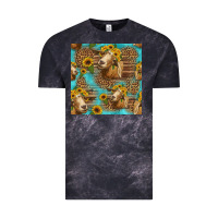 Cloud Black goat sunflowers seamless pattern Vintage Tee - HRA Design Shop