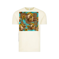 Vintage Arctic goat sunflowers seamless pattern Vintage Tee - HRA Design Shop