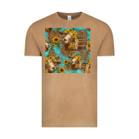 Vintage Camel goat sunflowers seamless pattern Vintage Tee - HRA Design Shop