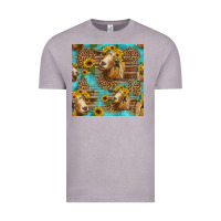 Vintage Zinc goat sunflowers seamless pattern Vintage Tee - HRA Design Shop