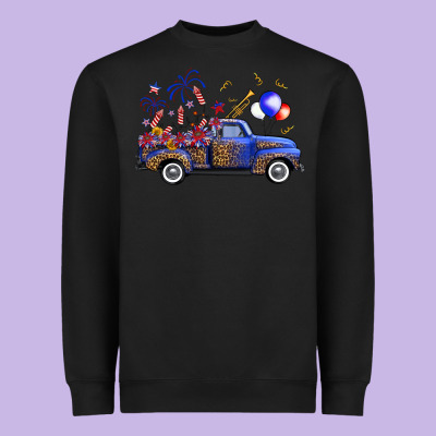 Western Truck Fourth Of July Heavyweight Sweatshirt Designed By Fadigitalartstudio