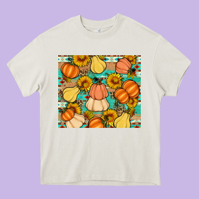 Pumpkin Sunflowers Leaves Heavy Core Tee Designed By Artiststas
