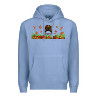 Colony Blue christmas mama messy bun Premium Hoodie - Jasminsmagicworld