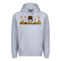 Heather Grey christmas mama messy bun Premium Hoodie - Jasminsmagicworld