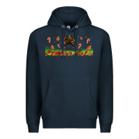 Navy christmas mama messy bun Premium Hoodie - Jasminsmagicworld