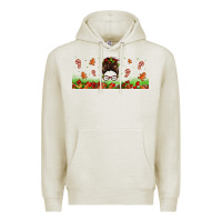 Oatmeal Heather christmas mama messy bun Premium Hoodie - Jasminsmagicworld