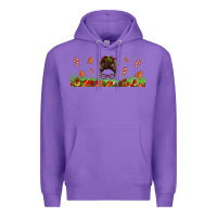 Purple christmas mama messy bun Premium Hoodie - Jasminsmagicworld