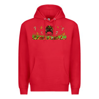 Red christmas mama messy bun Premium Hoodie - Jasminsmagicworld