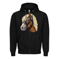 Black Haflinger Avelignese Horse Zipper Hoodie - LillyAllenDesigns