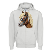 Dove Grey Haflinger Avelignese Horse Zipper Hoodie - LillyAllenDesigns