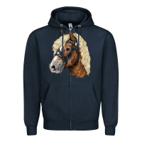 Navy Haflinger Avelignese Horse Zipper Hoodie - LillyAllenDesigns