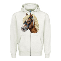 Oatmeal Heather Haflinger Avelignese Horse Zipper Hoodie - LillyAllenDesigns