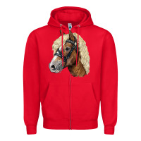 Red Haflinger Avelignese Horse Zipper Hoodie - LillyAllenDesigns