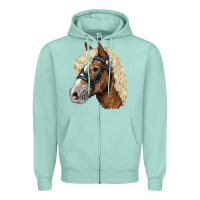 Seafoam Haflinger Avelignese Horse Zipper Hoodie - LillyAllenDesigns