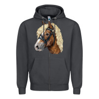 Smoke Haflinger Avelignese Horse Zipper Hoodie - LillyAllenDesigns