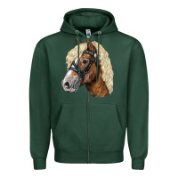 Sports Green Haflinger Avelignese Horse Zipper Hoodie - LillyAllenDesigns