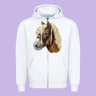 Haflinger Avelignese Horse Zipper Hoodie Designed By Lillyallendesigns