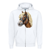 White Haflinger Avelignese Horse Zipper Hoodie - LillyAllenDesigns