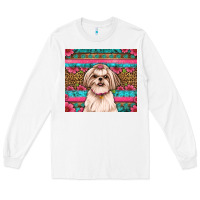 White shih tzu floral tumbler Long Sleeve Tee - Artiststas