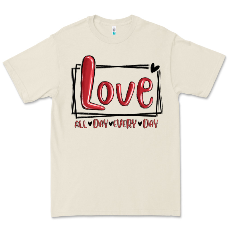 Love All Day Every Day Hearts Premium Tee by MaliasSmallBusiness | Teevron