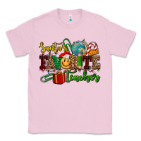 Bubblegum Pink santa's favorite teacher Classic Tee - AdoDesignShop