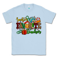 Dusty Blue santa's favorite teacher Classic Tee - AdoDesignShop