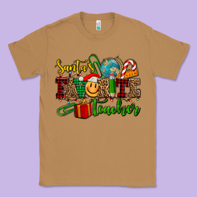 Santa's Favorite Teacher Classic Tee Designed By Adodesignshop