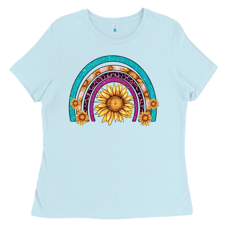 Rainbow Sunflower Ladies Tee by AdoDesignShop | Teevron