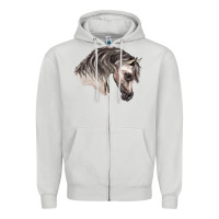 Dove Grey Arabian Horse Zipper Hoodie - LillyAllenDesigns