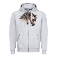 Heather Grey Arabian Horse Zipper Hoodie - LillyAllenDesigns