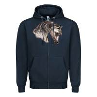 Navy Arabian Horse Zipper Hoodie - LillyAllenDesigns