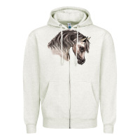 Oatmeal Heather Arabian Horse Zipper Hoodie - LillyAllenDesigns