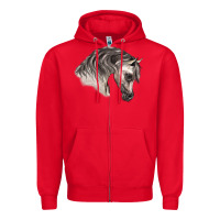 Red Arabian Horse Zipper Hoodie - LillyAllenDesigns