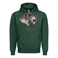 Sports Green Arabian Horse Zipper Hoodie - LillyAllenDesigns