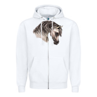 White Arabian Horse Zipper Hoodie - LillyAllenDesigns