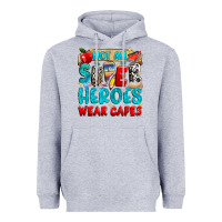 Heather Grey not all super heroes wear capes Heavyweight Hoodie - NancyCooperArtShop