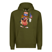 Army Green 4th of july hot dog Premium Hoodie - BarkalooDesign