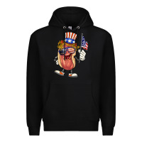 Black 4th of july hot dog Premium Hoodie - BarkalooDesign