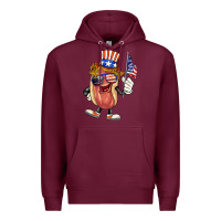 Burgundy 4th of july hot dog Premium Hoodie - BarkalooDesign