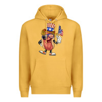 Mustard 4th of july hot dog Premium Hoodie - BarkalooDesign