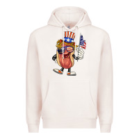 Pale Pink 4th of july hot dog Premium Hoodie - BarkalooDesign