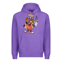 Purple 4th of july hot dog Premium Hoodie - BarkalooDesign