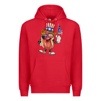 Red 4th of july hot dog Premium Hoodie - BarkalooDesign