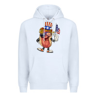 White 4th of july hot dog Premium Hoodie - BarkalooDesign