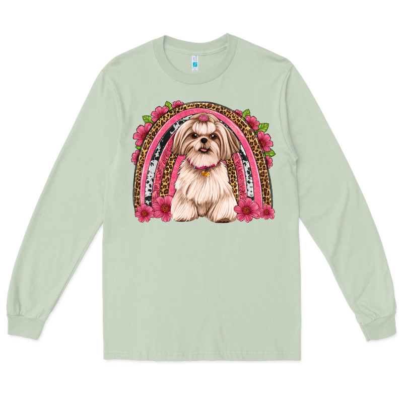 Shih Tzu Floral Rainbow Long Sleeve Tee by Artiststas | Teevron