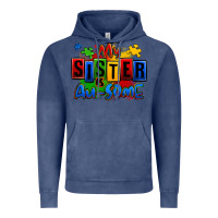Vintage Denim my sister is ausome autism Vintage Hoodie - Zillion Design Studio